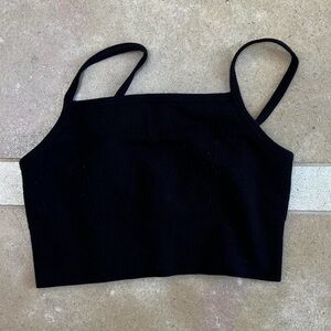 Fabletics Black Ribbed Crop Top